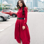 Red Fit And Flare Midi Dress