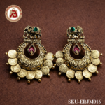 Antique Gold Elephant Motif Temple Earrings for Women