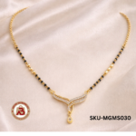 Elegant Gold-Tone Mangalsutra with Black Beads & Minimal Pendant