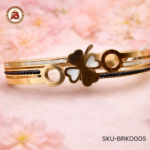 Heritage Floral Bracelet with Black Enamel & Crystal Work