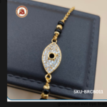 Elegant Gold-Tone Black Beads Bracelet