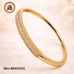 Gold-Tone Crystal Studded Slim kada Bracelet